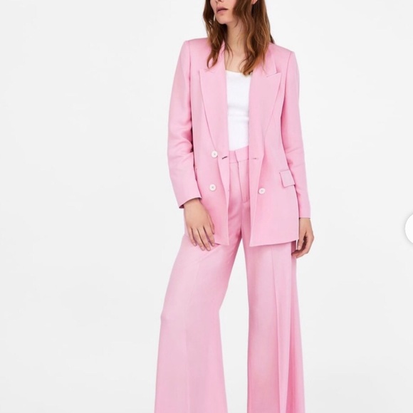 Zara Double Breasted Pink Blazer Bloggers Favorite - Picture 3 of 8